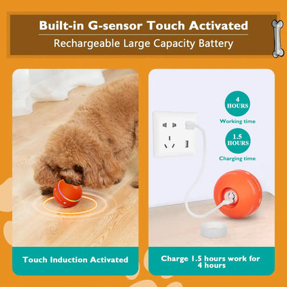 Upgraded Interactive Dog Ball - Durable Motion Activated Rolling Toy for All Dog Sizes, USB Rechargeable Fun!