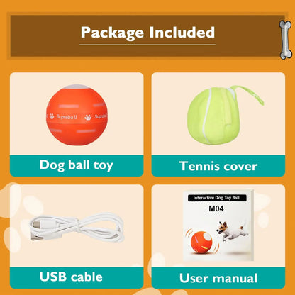 Upgraded Interactive Dog Ball - Durable Motion Activated Rolling Toy for All Dog Sizes, USB Rechargeable Fun!