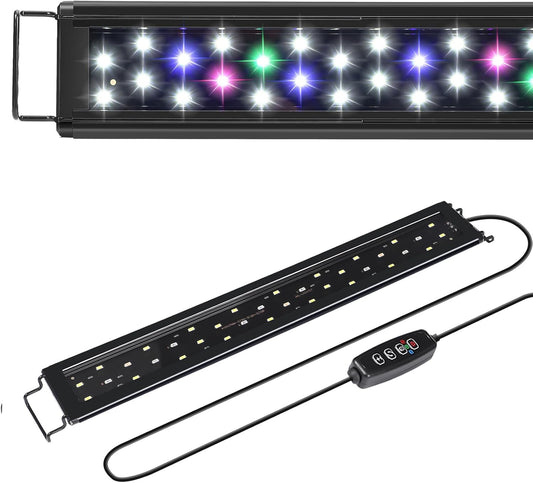 LED Aquarium Light for 12 Inch Fish Tank, Auto on off with Timer, Full Spectrum, Adjustable Brightness, Daylight Moonlight Mode, for Fresh Water Low-To-Mid Light Plants