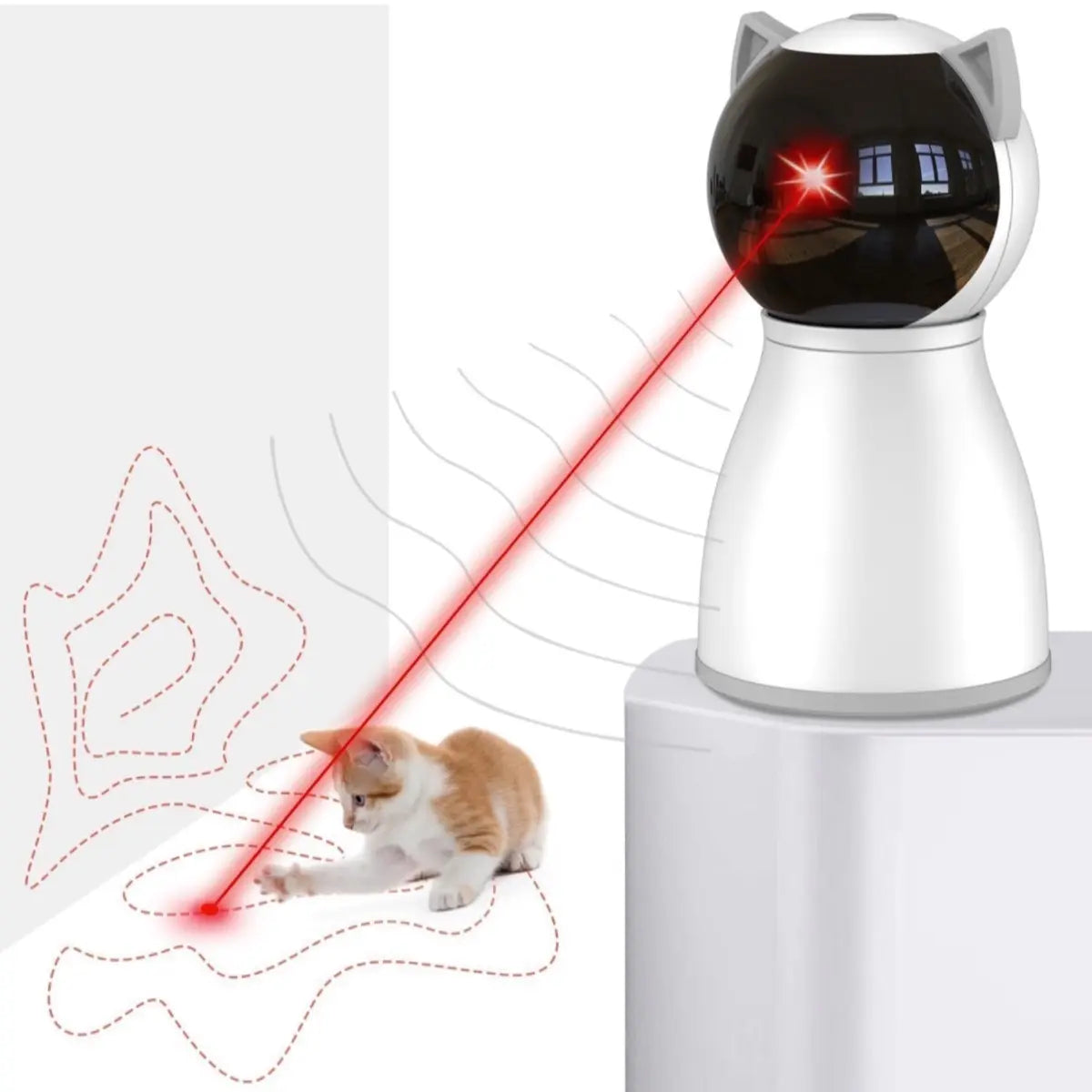 Interactive Rechargeable Laser Cat Toy - 4th Generation Motion Activated Fun for Bored Indoor Cats, Kittens, and Dogs