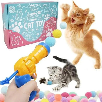 Cat Toy Ball Launcher Set - Colorful Fun for Indoor Play and Self-Entertainment!