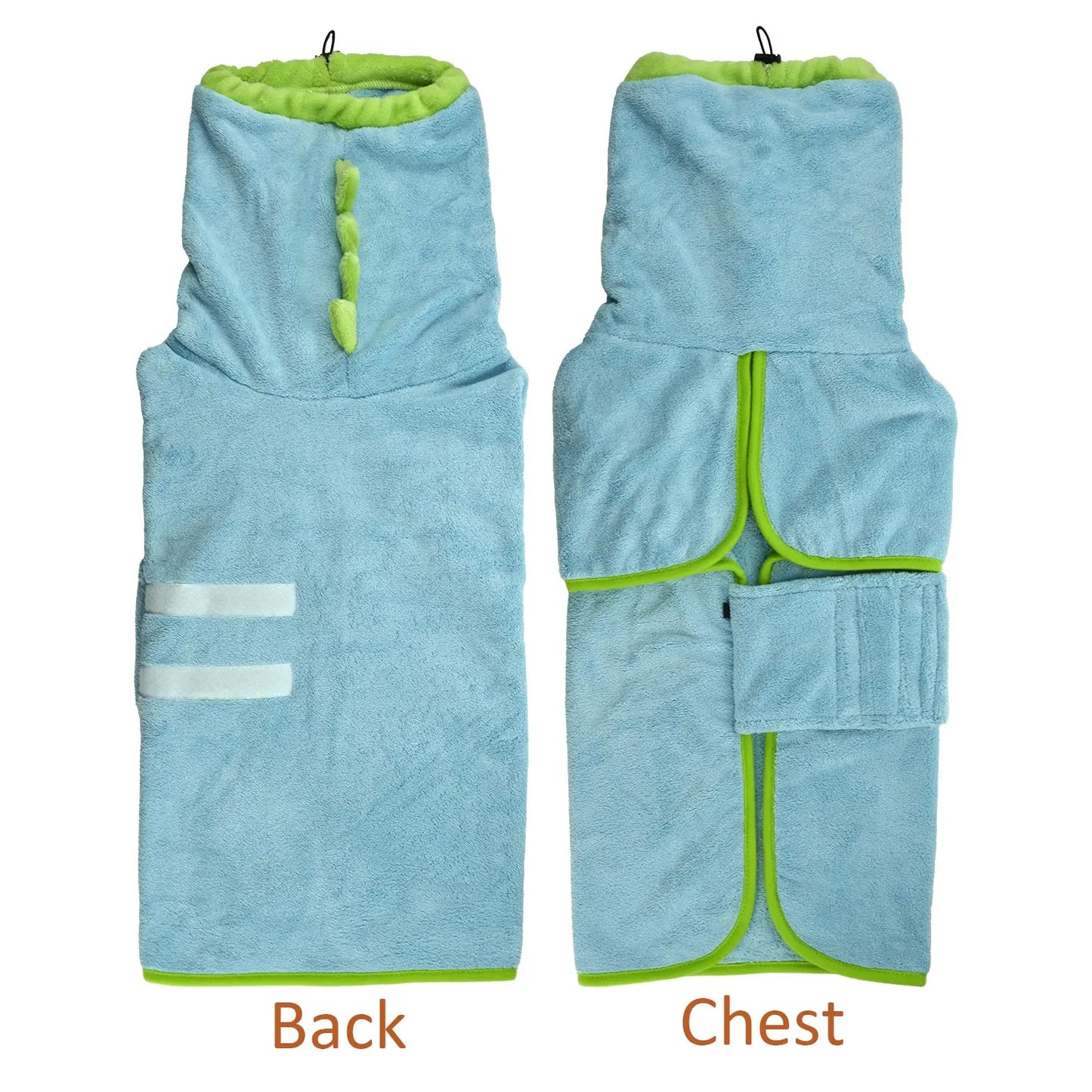 Quick-Dry Dog Bathrobe & Towel Set - Adjustable Microfiber Robe with Drying Gloves for Cozy Grooming & Beach Fun