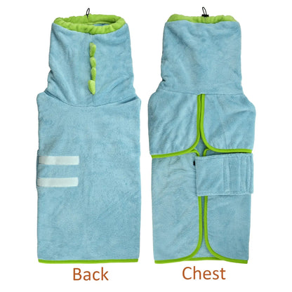 Quick-Dry Dog Bathrobe & Towel Set - Adjustable Microfiber Robe with Drying Gloves for Cozy Grooming & Beach Fun