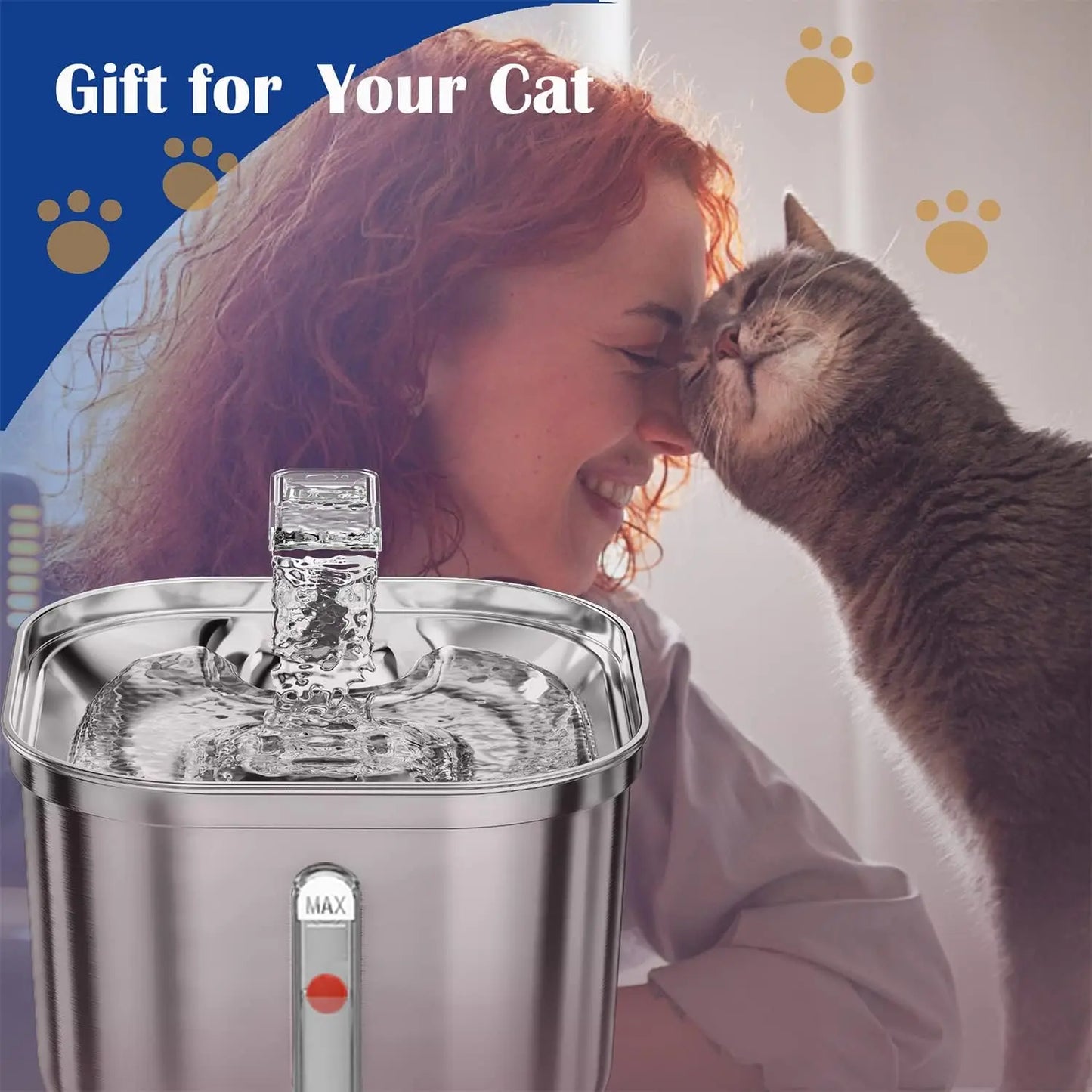 Premium 74Oz Stainless Steel Automatic Pet Water Fountain - Ideal Cat & Dog Water Dispenser