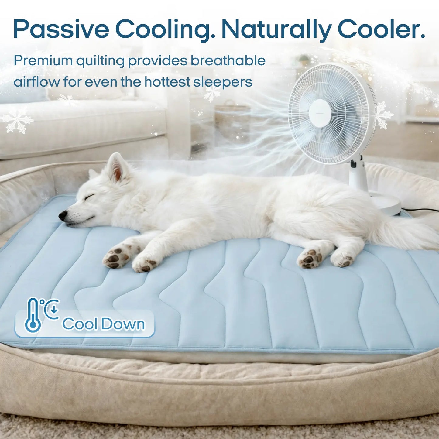 Vagascape Eco-Friendly Cooling Pet Mat - Portable & Durable Cooling Pad for Large Dogs and Cats, Perfect for Outdoor Adventures, Camping, and Crate Use, Machine Washable, No Gel Needed