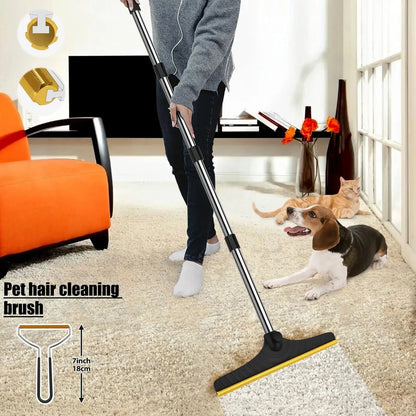 Adjustable Cat Hair Remover Brush - Ultimate Pet Hair Cleaning Tool for Carpets & Floors, Perfect Valentine’s Day Gift!