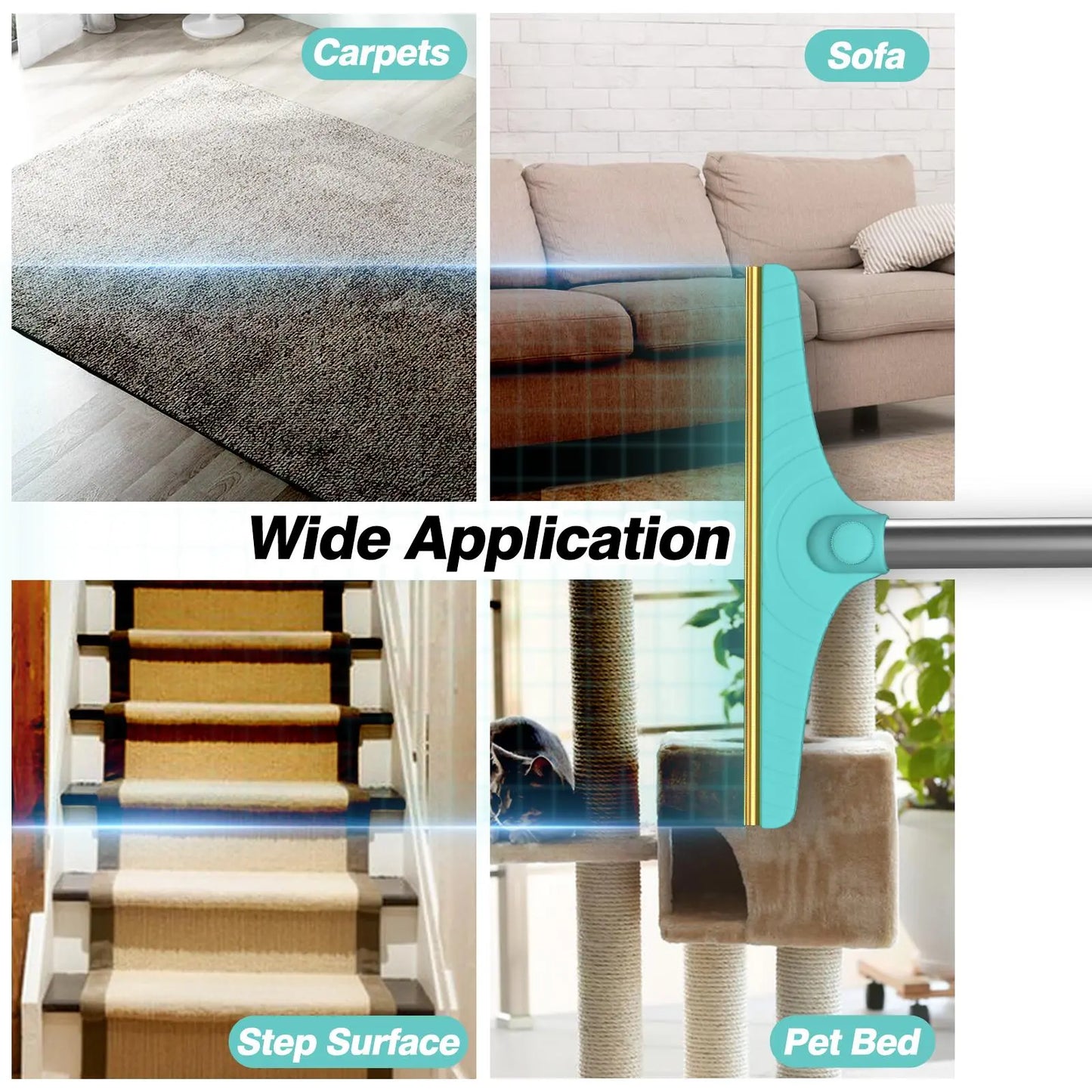 Adjustable Cat Hair Remover Brush - Ultimate Pet Hair Cleaning Tool for Carpets & Floors, Perfect Valentine’s Day Gift!
