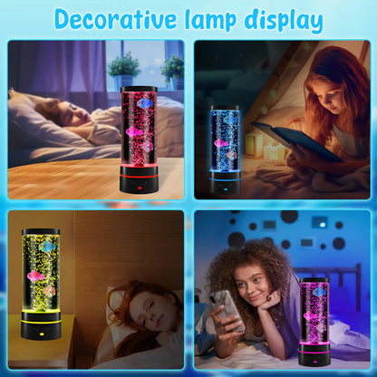 Colorful Bubble Fish Nightlight - Soothing Aquarium Lamp for Kids' Rooms, Living Room, and Parties