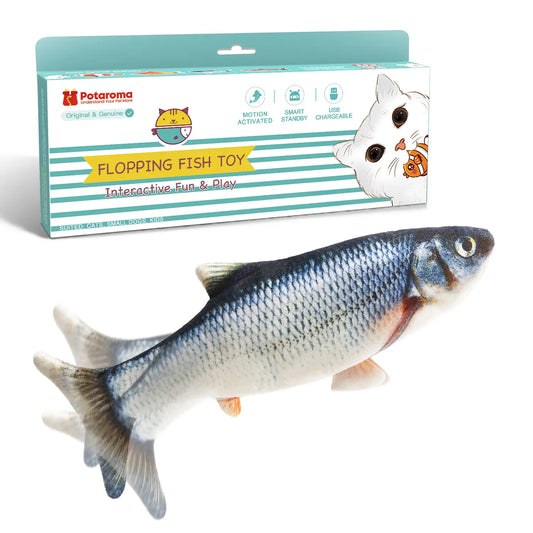 Flapping Flopping Fish Cat Toy - Interactive Motion Kicker for Cats & Small Dogs, Perfect for Playtime Fun!