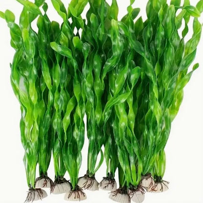 Realistic 11.75-Inch Artificial Aquarium Plants - Stunning Plastic Seaweed Decorations for Your Fish Tank