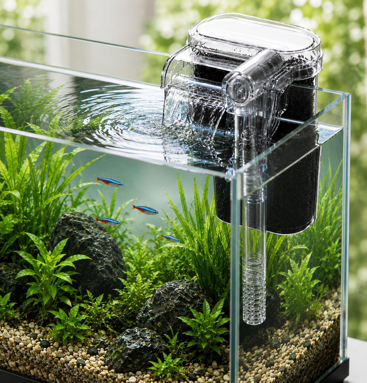 Compact USB Aquarium Filter for Cleaner Small Tanks