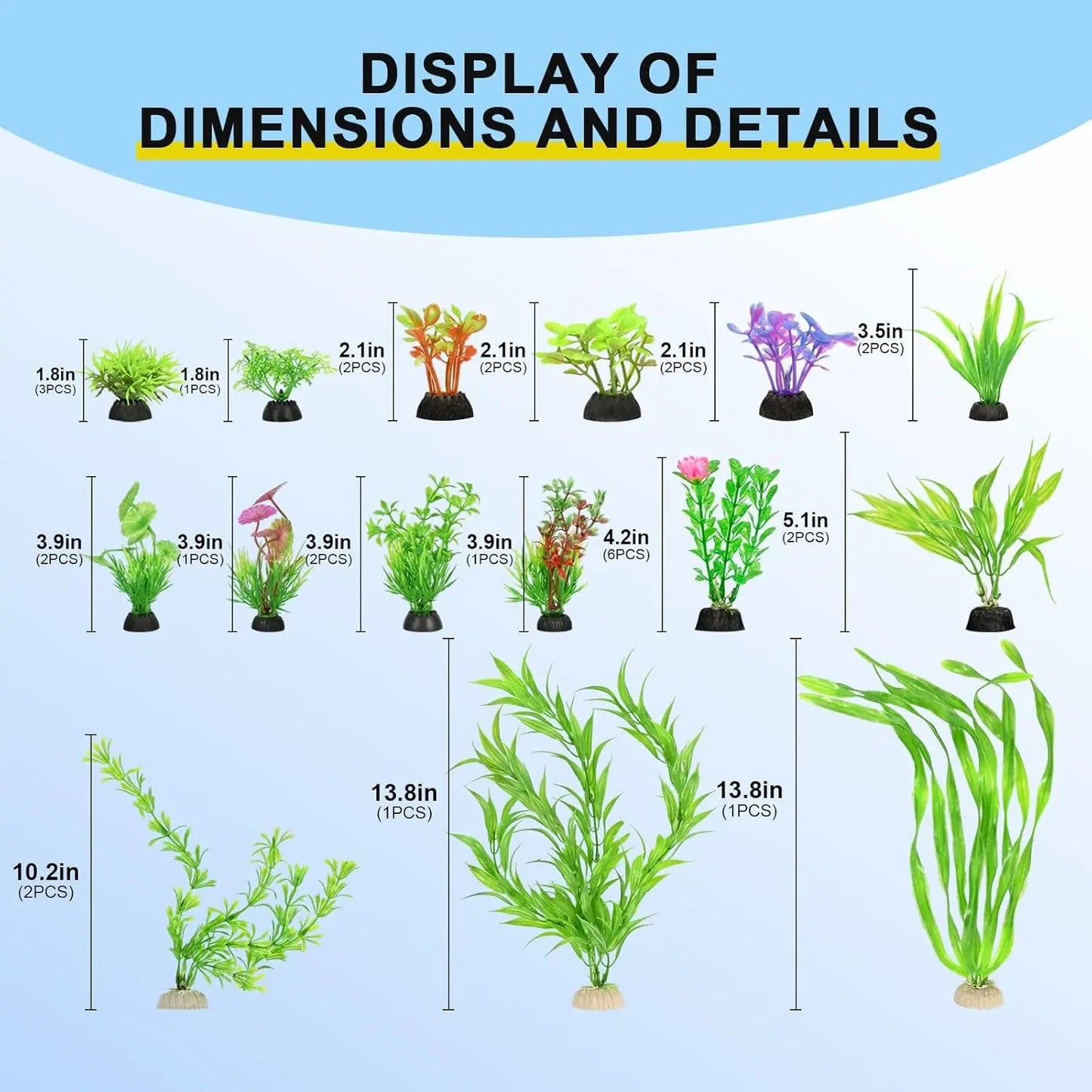 Vibrant 30 Count Artificial Aquarium Fish Tank Decorations - Lush Green Plastic Water Grass for Stunning Aquatic Display