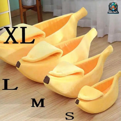 Cozy Banana Cat Bed - Adorable Soft Cuddle House for Cats, Kittens, Rabbits & Small Dogs - Perfect Yellow Pet Bed!