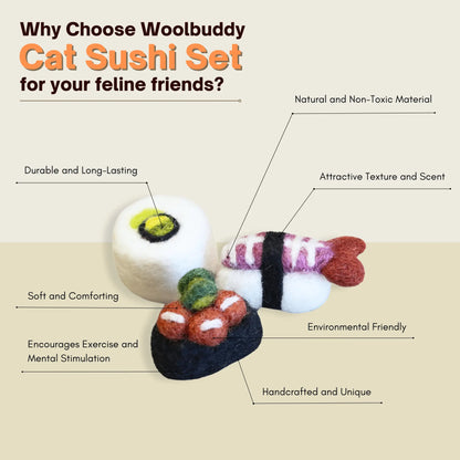 Soft Sushi Cat Toy Set - Fun & Engaging Playtime for Your Feline Friend!