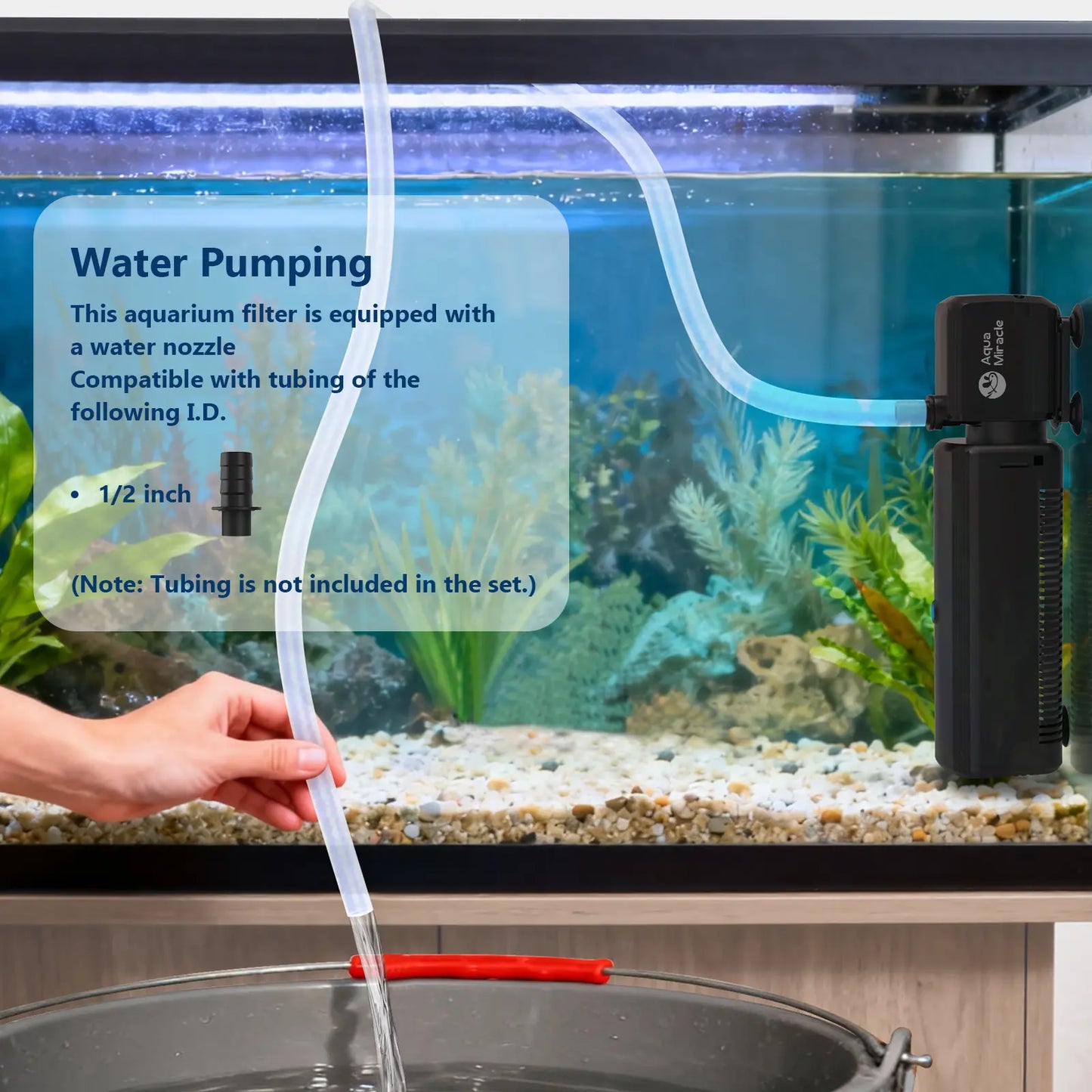 Aquamiracle U-V Light Aquarium Filter with Timer & Aeration - Perfect for Crystal Clear Fish Tanks and Turtles!