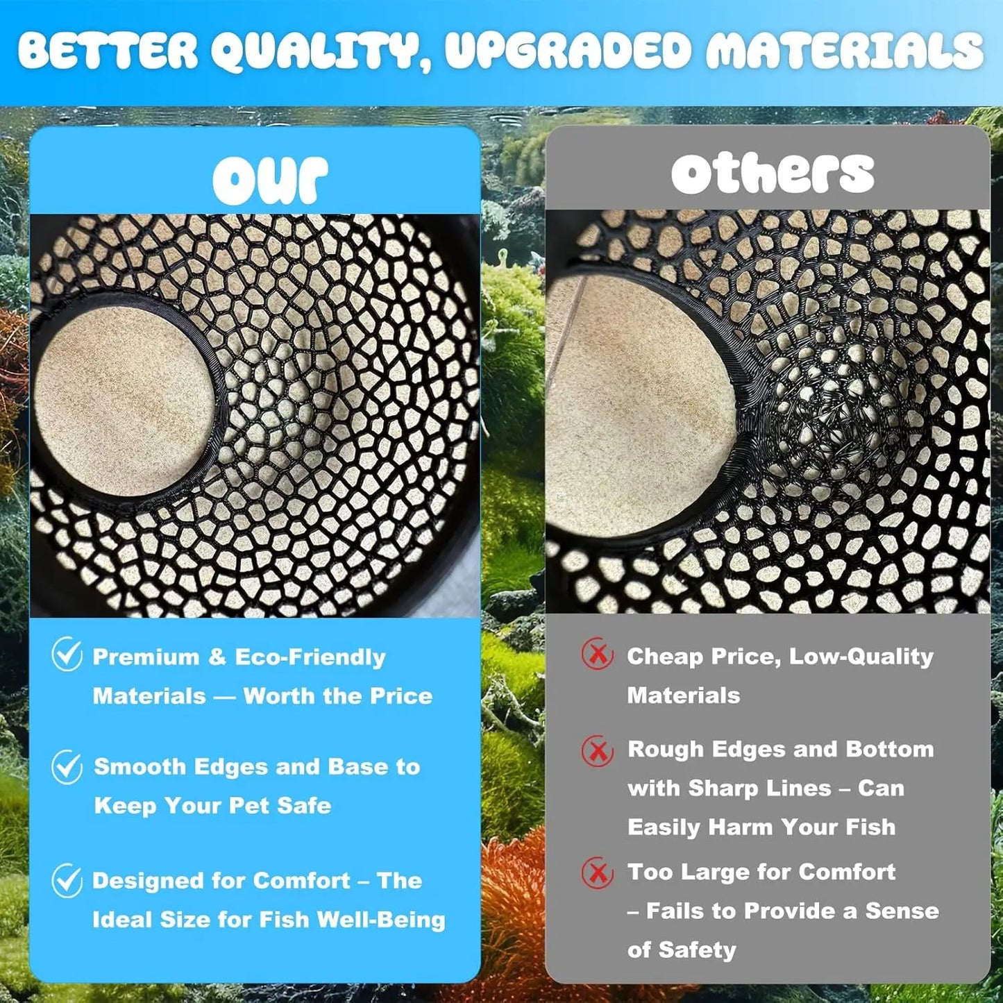 Floating Betta Hide & Shrimp Cave - Multi-Functional Hammock and Feeding Ring for Betta Fish, Shrimp & Small Aquatic Pets