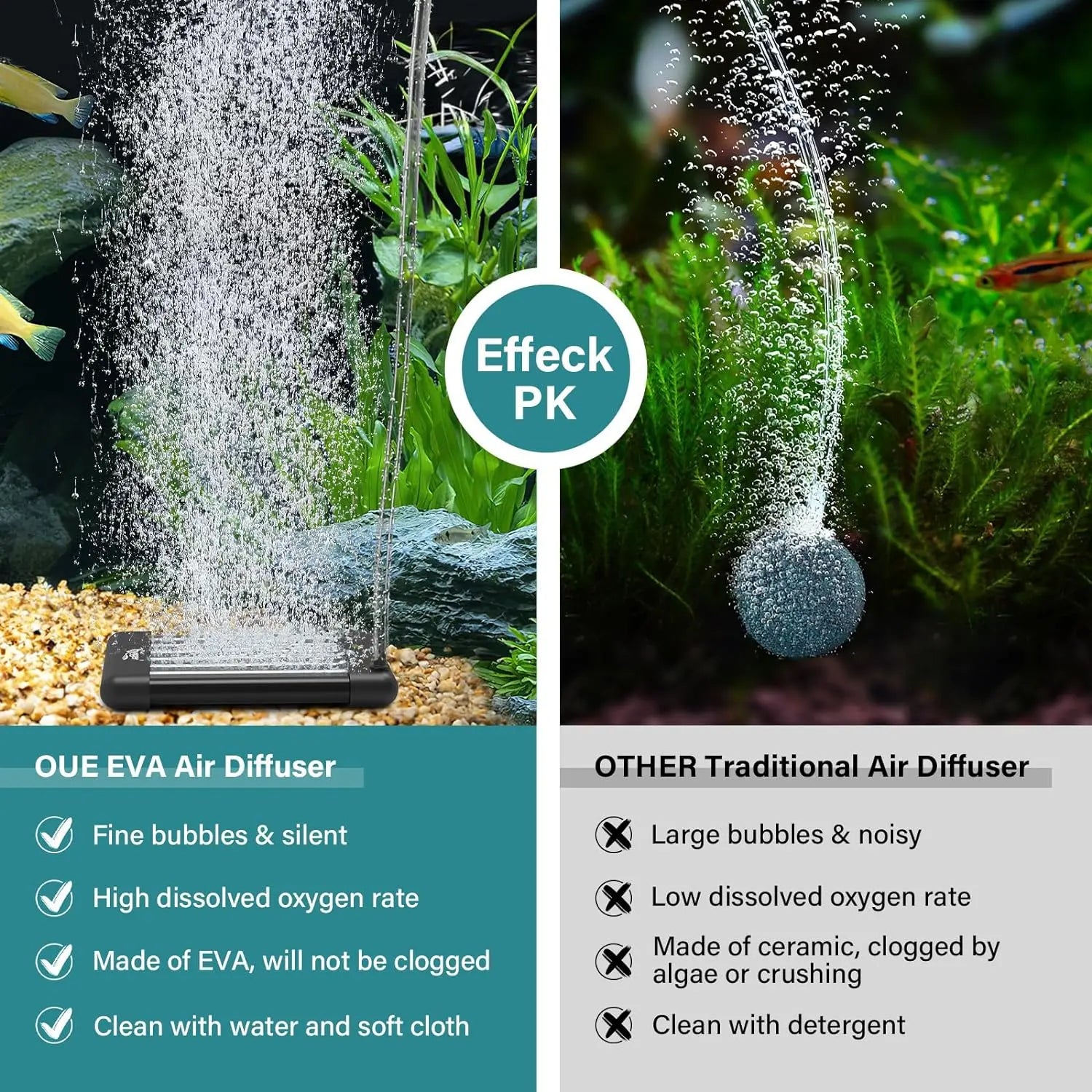 Hygger Non-Clogging Aquarium Bubble Tube - Premium EVA Air Bubbler for Nano Fish Tanks and Hydroponics