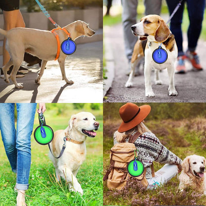 Collapsible Dog Bowls, Portable Travel Dog Bowls, Expandable for Cat Dog Water Bowls Food Feeding, 2 Pack Silicone Pet Bowls with Waste Bag Dispenser