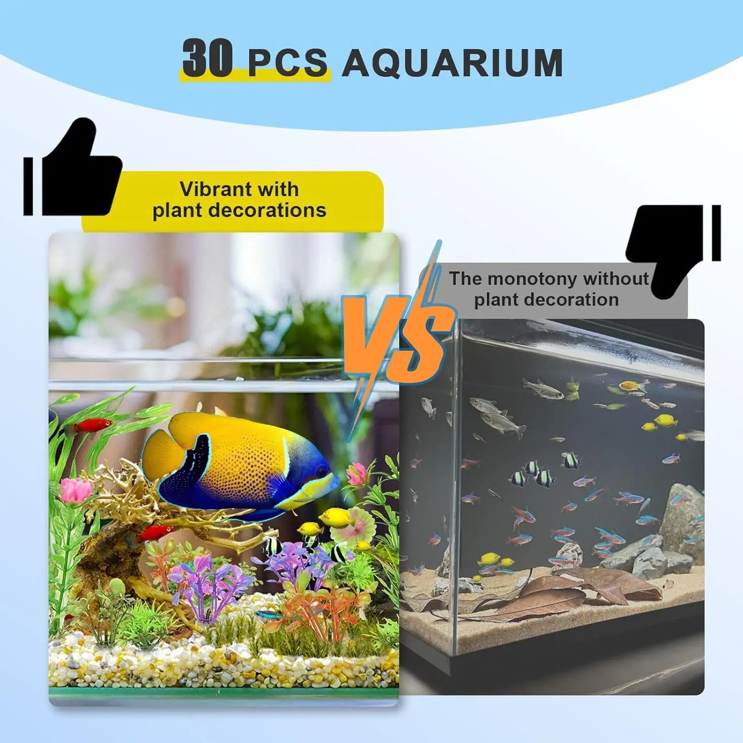 Vibrant 30 Count Artificial Aquarium Fish Tank Decorations - Lush Green Plastic Water Grass for Stunning Aquatic Display
