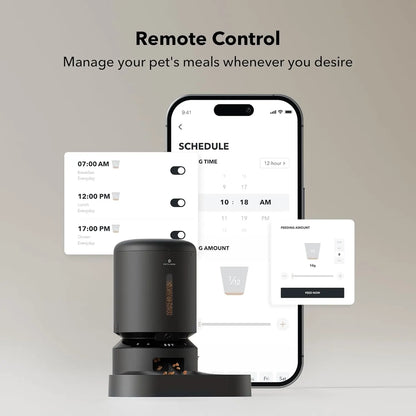 PETLIBRO 5L Automatic Cat Feeder with HD Camera & Night Vision - 2-Way Audio, 5G Wifi, Dual Tray, Alerts for Cats & Dogs - Perfect for Multi-Pet Households