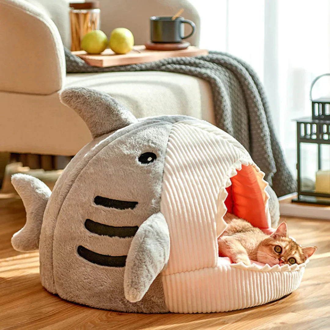 Transform Your Pet's Comfort with the Adorable Luxury Plush Shark Bed