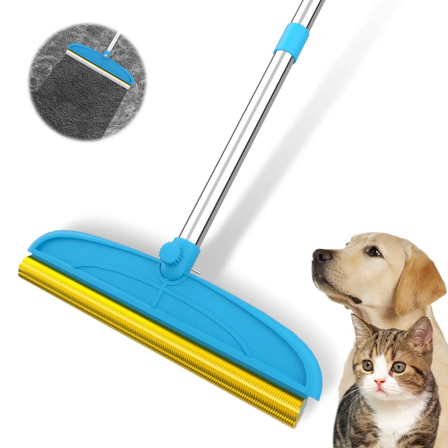 Adjustable Cat Hair Remover Brush - Ultimate Pet Hair Cleaning Tool for Carpets & Floors, Perfect Valentine’s Day Gift!