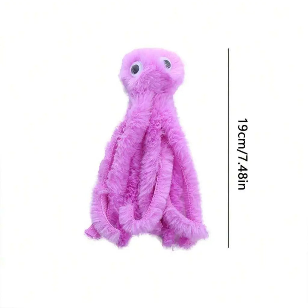 Adorable Cartoon Octopus Cat Toy - Durable Plush Teaser & Chew Toy for Cats & Dogs (Available in 1 or 3 Count)