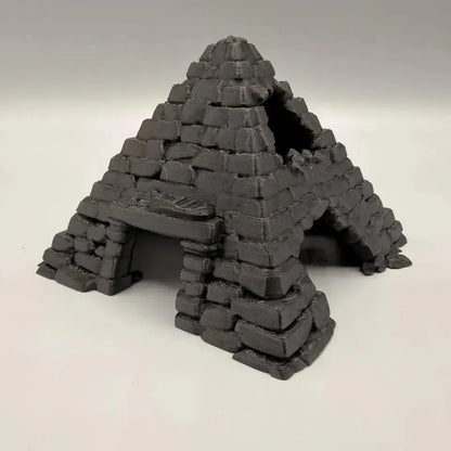 Eco-Friendly 3D Printed Fish Hideout House - Pyramid Shaped Underwater Cave for Small Aquariums