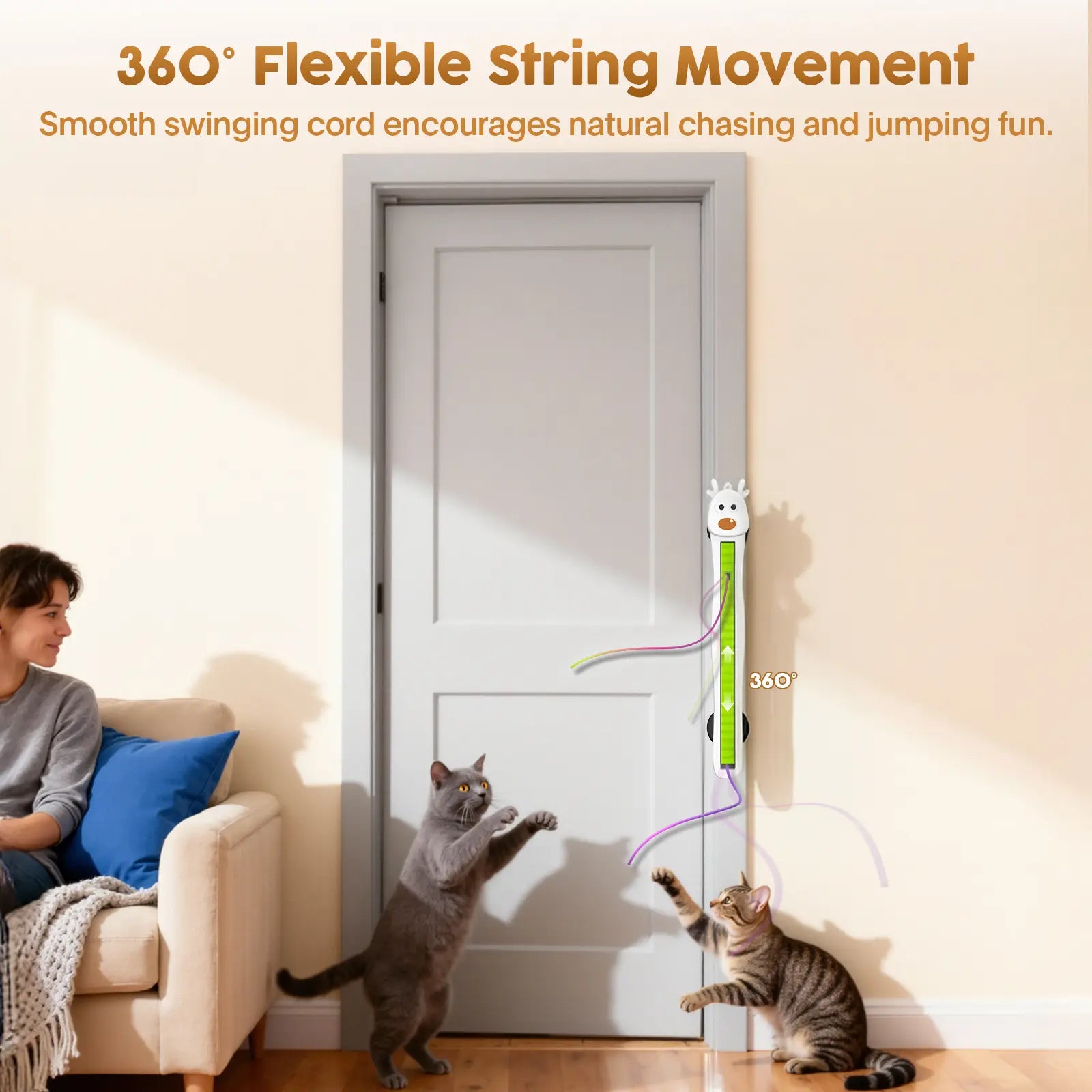 Ultimate Interactive Electric Flying Ropes Cat Toy - Engaging Indoor Fun for Kittens & Adult Cats!