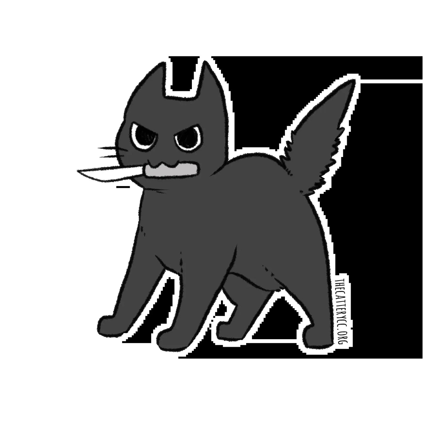 Spooky Black Cat Murder Mystery Sticker