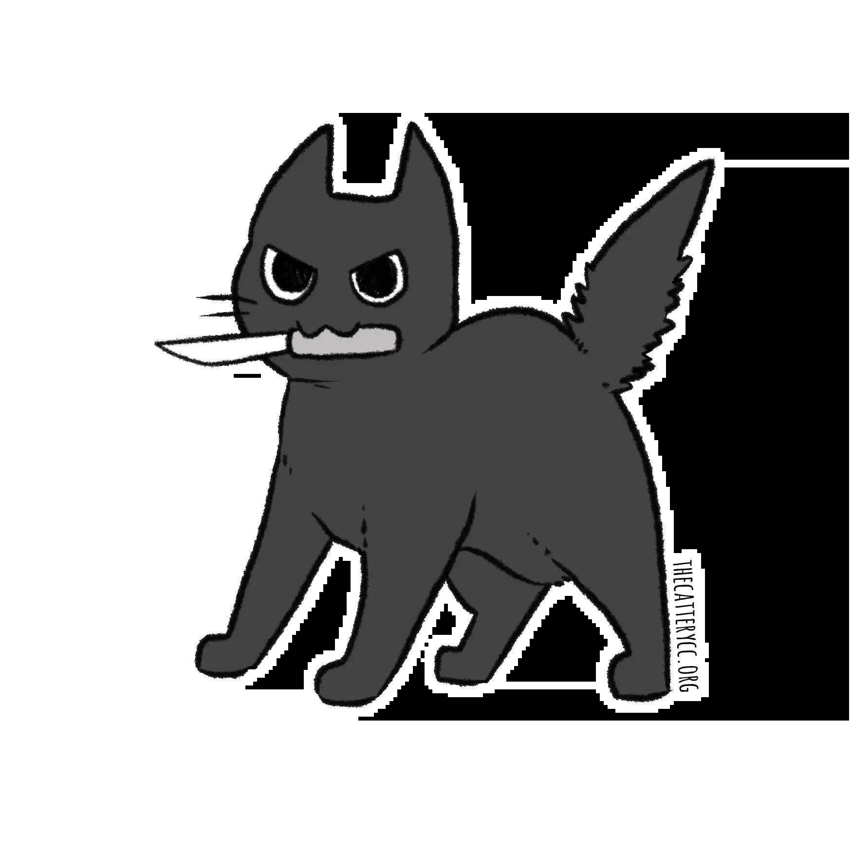 Spooky Black Cat Murder Mystery Sticker