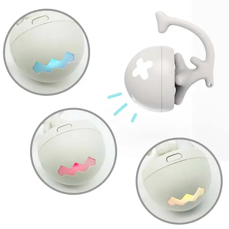 Interactive Fishbone Rolling Ball Cat Toy with Catnip - USB Rechargeable Kicker for Indoor Fun!