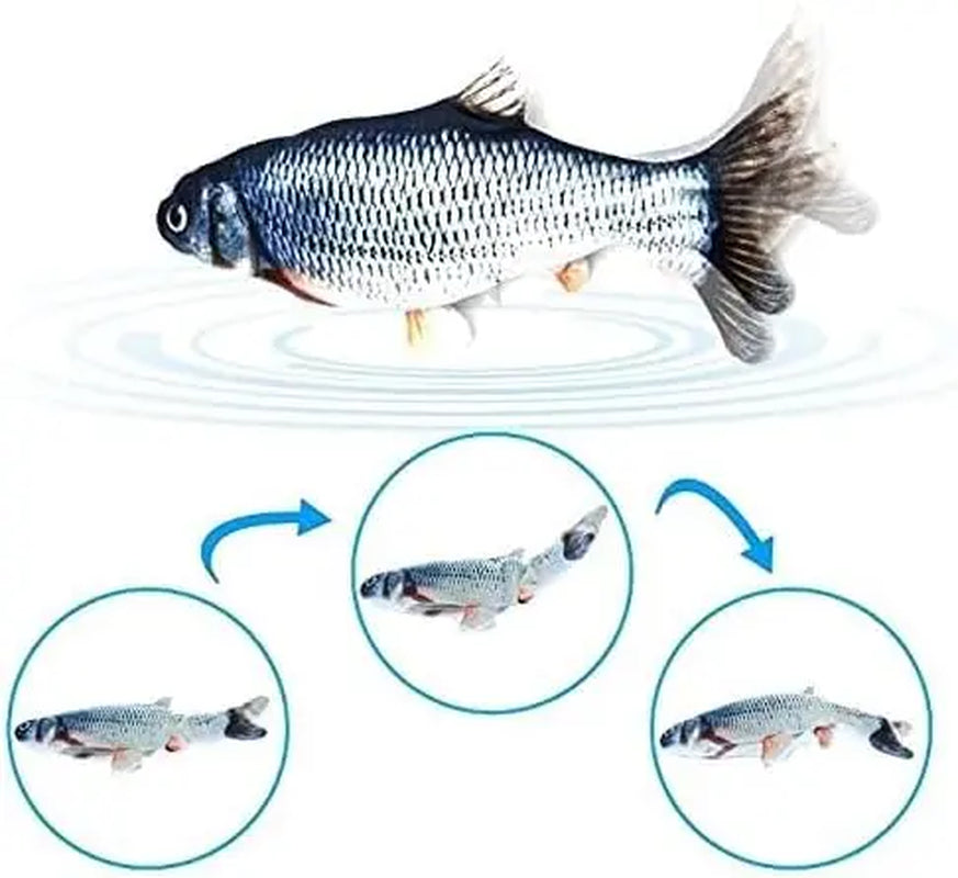 Interactive Automatic Plush Fish Cat Toy - Touch-Sensitive USB-Powered Puppet for All Breeds